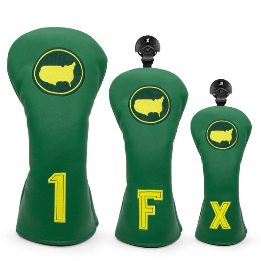 Golf Club master headcovers for driver, fairway wood, and hybrid